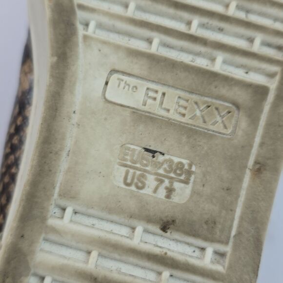 The Flexx Snakeskin‎ Print Lace up Sneakers Tan Brown Women's size 7.5 - Picture 8 of 9